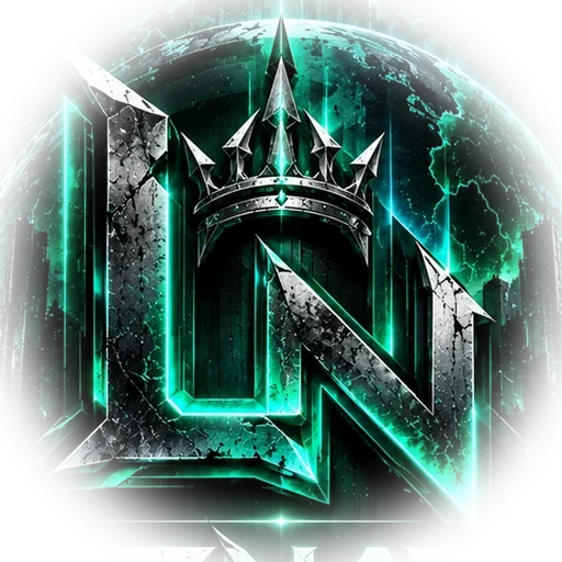 Metallisches Last Nation LN-Emblem mit Krone